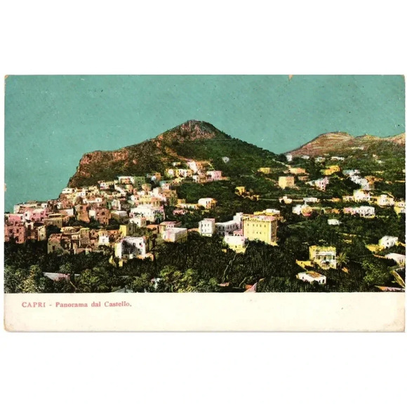 Capri Panorama dal Castello Naples Italy Postcard - Picture 1 of 2